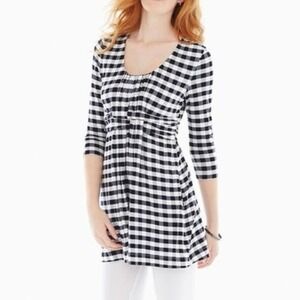 SOMA Live Lounge Wear Soft Jersey Wrapped Waist Tunic Dress Grand Gingham Large
